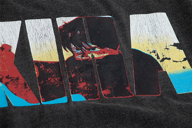 skatercore aesthetic print tee featuring 24ss summer vintage retro anime printing high street t shirt tops
