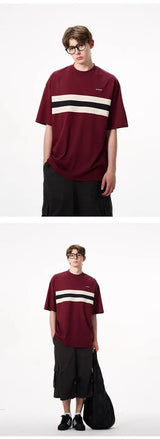American summer street fashion men and women personalized letter print round neck short sleeved couple Harajuku loose casual top
