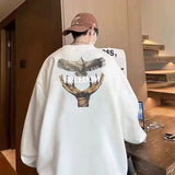 Dove Of Freedom Graphic Printed Men's Crewneck Hoodies Hip Hop Fashion Pullover Sweatshirts Hombre Y2K