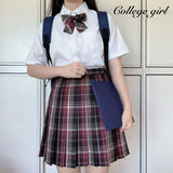 Jk Uniforms Gyaru School Uniform for Girl Student Pleated Skirt Uniform Set Women Short Sleeve Bow Tie Seifuku Japanese Style