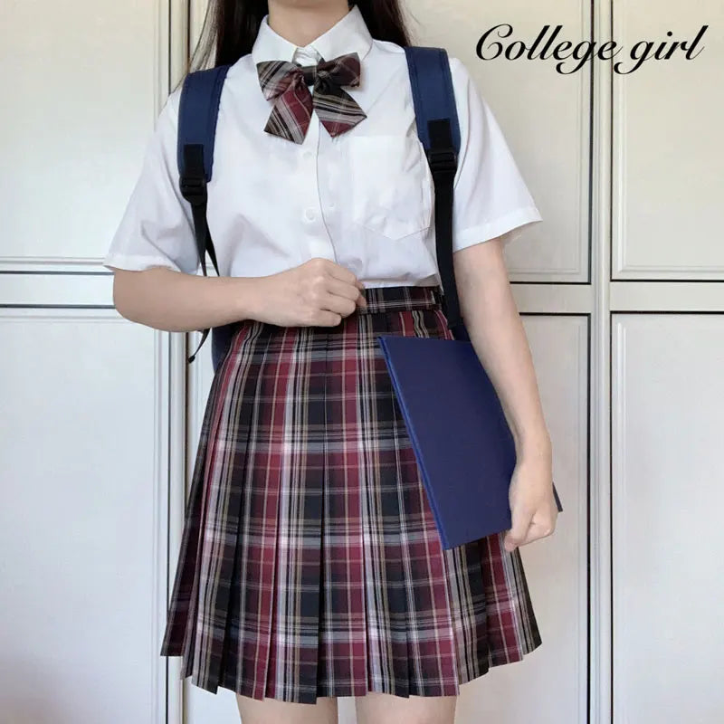 Jk Uniforms Gyaru School Uniform for Girl Student Pleated Skirt Uniform Set Women Short Sleeve Bow Tie Seifuku Japanese Style