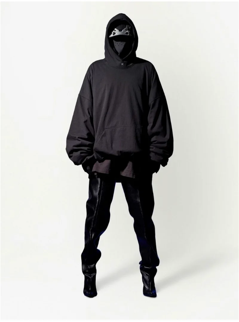cyberpunk aesthetic drop featuring autumn and winter kanye high street yzy double layer fabric clip cotton mens and womens large hoodie