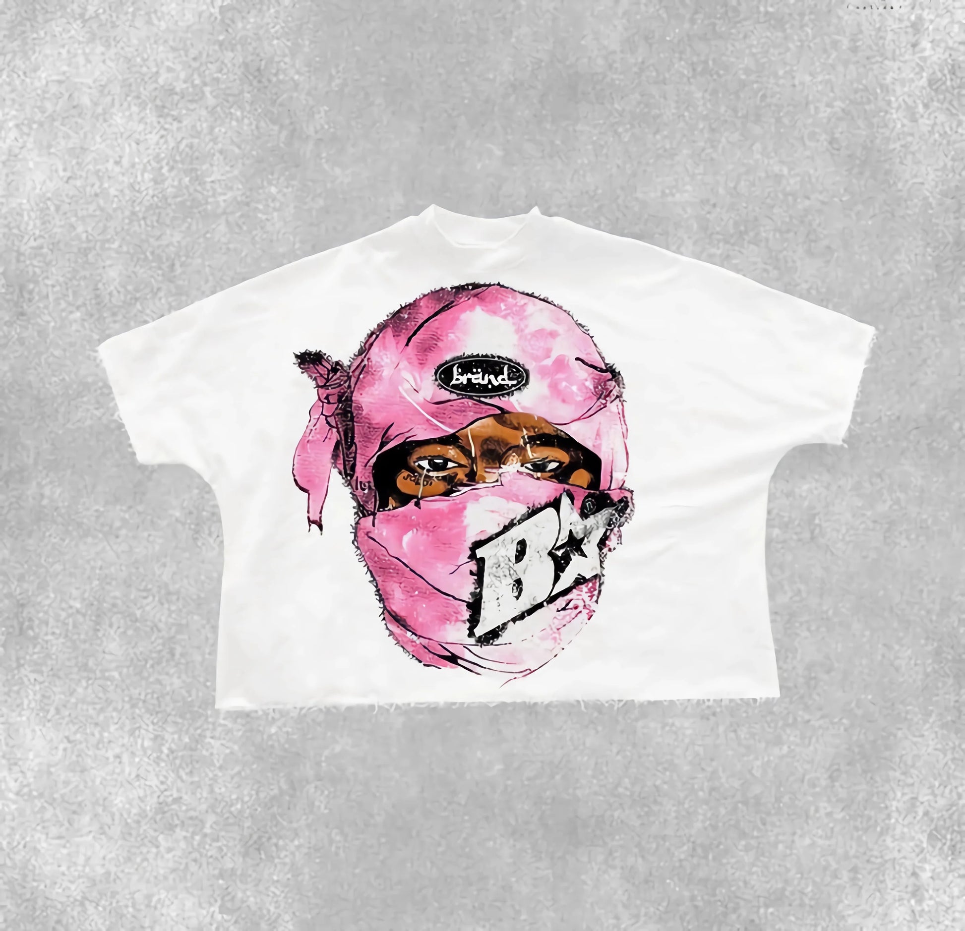 harajuku anime tee with bold comic explosion and pastel distortion