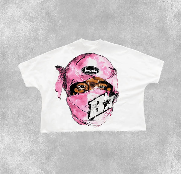 harajuku anime tee with bold comic explosion and pastel distortion