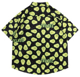 Men Summer Short Sleeved Shirt Avocado Green All Over Printed Shirt Hawaiian Beach Casual Top Fresh Interesting Loose Top Unisex