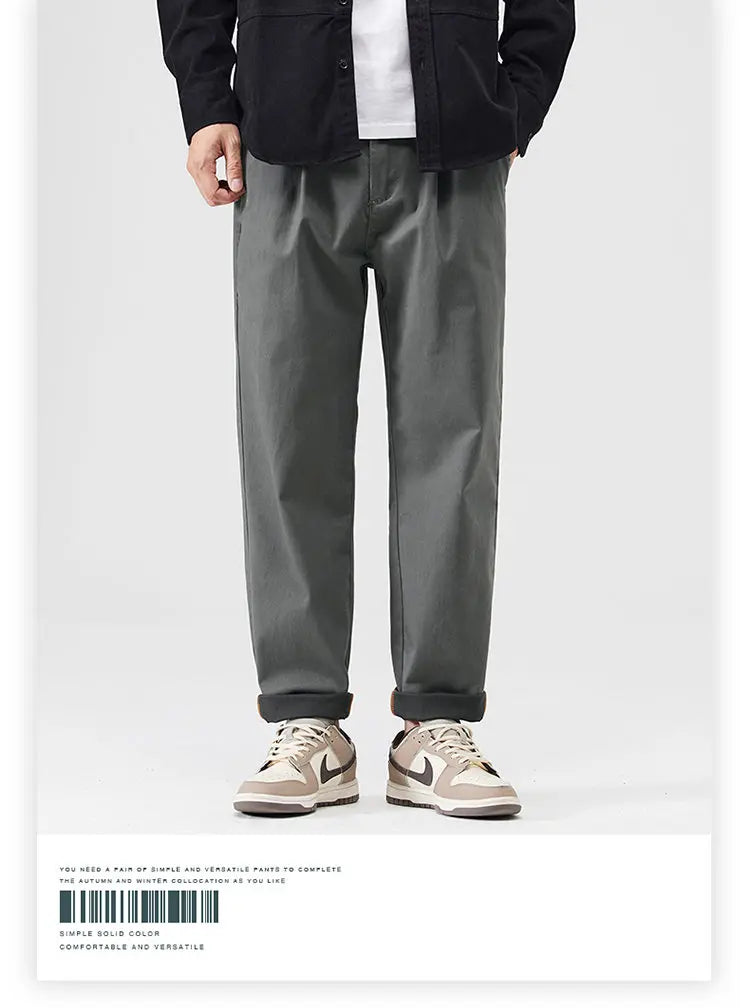 japanese casual pants mens spring autumn loose fashion solid color simple elastic waist sports pants man harem trousers unique default style 2270