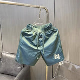 Men's Sports Shorts Summer Korean Graphic Sweatpants High Street Fashion Green Shorts High Quality Beach Quick Drying Shorts New