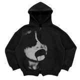 Gothic Retro High Street Hoodies Y2K Zip Up Hoodie Men And Women Cloth