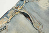 mens fashion ripped jeans blue straight baggy jeans trousers luxury loose casual distressed denim pants male unique jeans style 6052