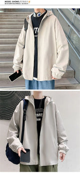 Black Cat Print Baseball Jacket Boys Long Sleeve Loose Ins Harajuku Hi