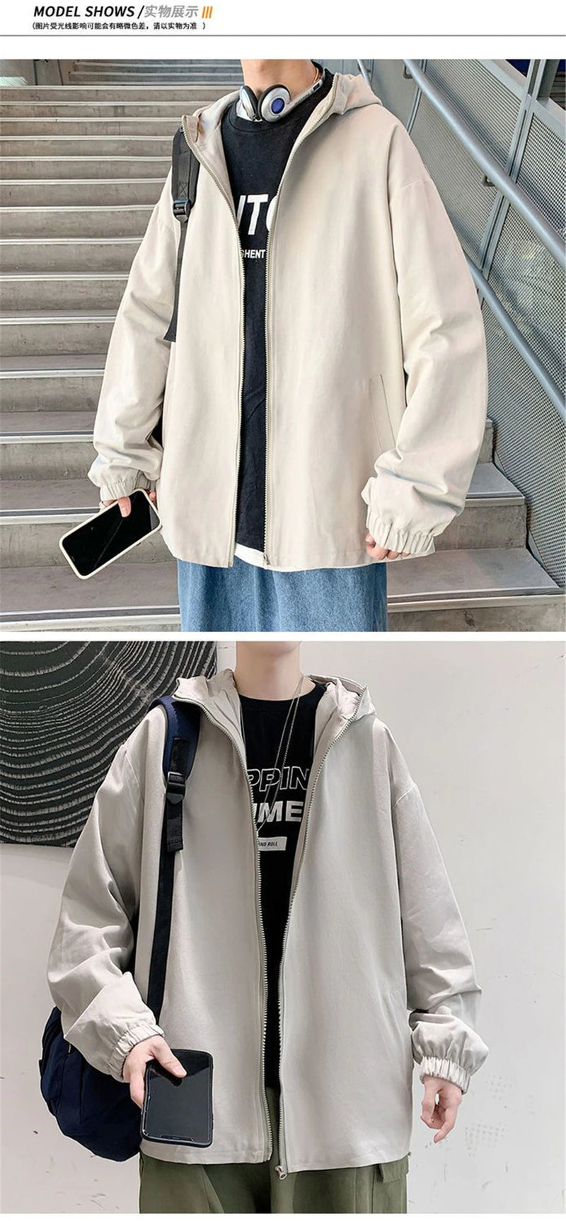 Black Cat Print Baseball Jacket Boys Long Sleeve Loose Ins Harajuku Hi