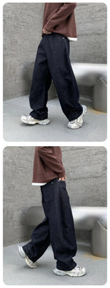 men denim streetwear fashion brand hip hop loose casual wide leg cargo harem jeans pant cityboy y2k baggy jeans trousers unique cargo style 1897