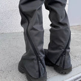 streetwear ribbons functional curve zipper baggy cargo pants for men vibe style straight baggy casual trousers oversized unique cargo style 793