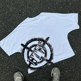 Y2K Manga Panel T-Shirt – Cry Scene Blur with Pastel Drip