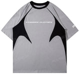 Vaporwave Graphic tee – Men Harajuku High Street T Shirt Patchwork Contrasted Raglan