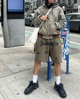 New 2023 Novelty Born From Pain SICKO BULLETPROOF SWEATSHORT Skateboard Street Cotton Casual Shorts Kanye Hip-hop Parkour #414