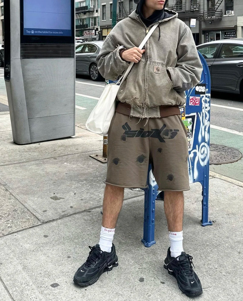 New 2023 Novelty Born From Pain SICKO BULLETPROOF SWEATSHORT Skateboard Street Cotton Casual Shorts Kanye Hip-hop Parkour #414