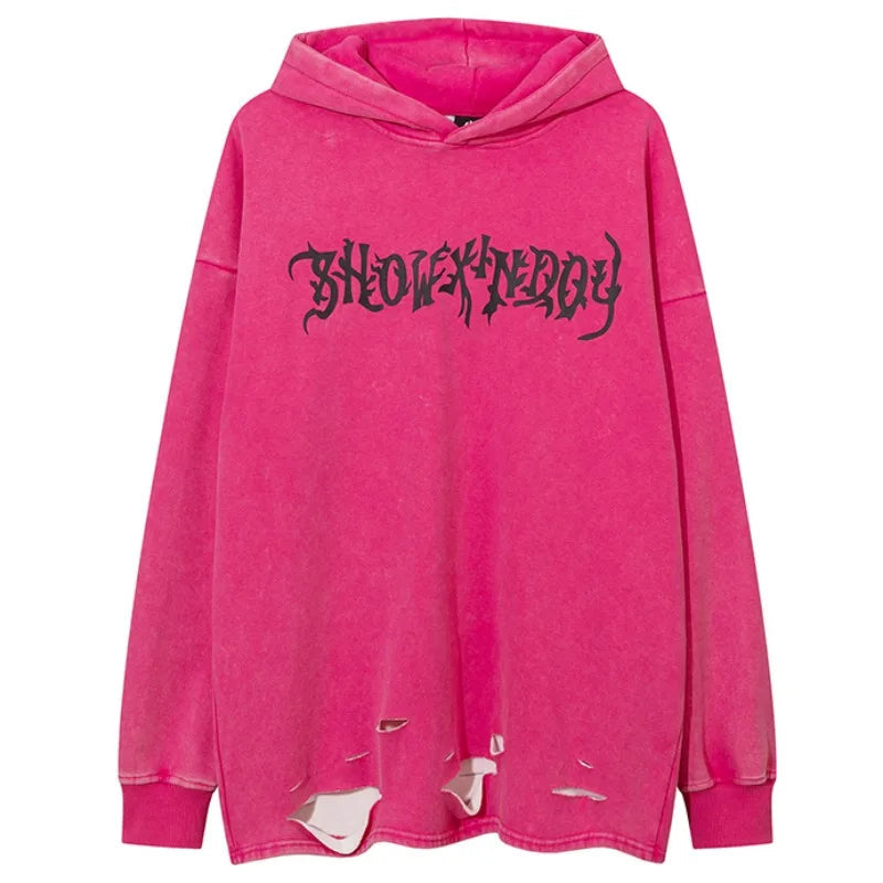 anime chrome print featuring fashion skull printed hoodies hip hop retro washed bottom ripped sweatshirt streetwear men hooded warm fleece loose tops hoodies