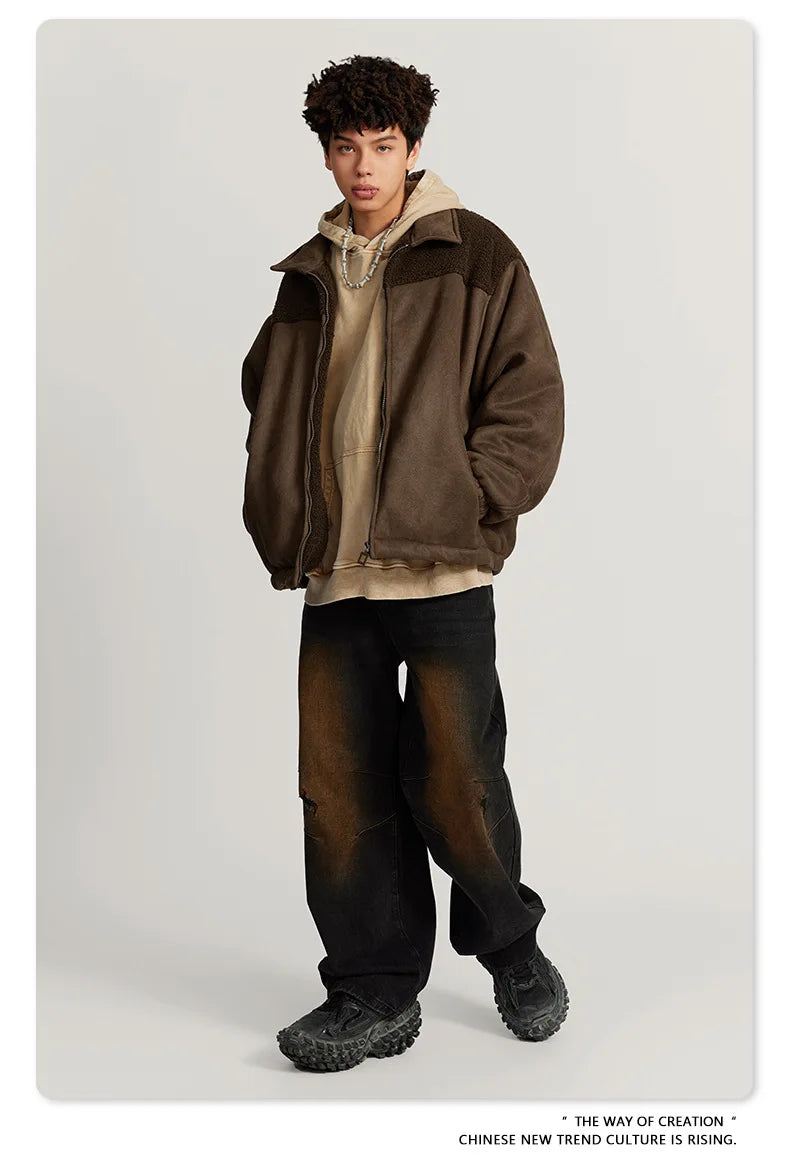 Checkered Varsity Bomber Coat Statement Piece