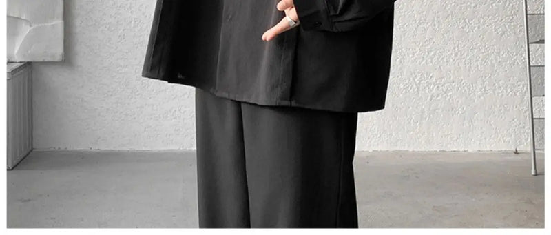 Shirts for men spring and autumn style national fashion design loose and versatile large size outer wear lapel long sleeved tops