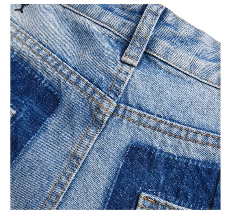 men baggy ripped jeans graffiti printed straight denim pants distressed jeans male streetwear hip hop jeans trousers y2k unique jeans style 5592