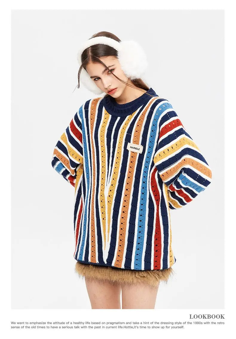 varsity knit sweater with retro streetwear styling for fall and winter outfits, ideal for men’s fashion and seasonal streetwe