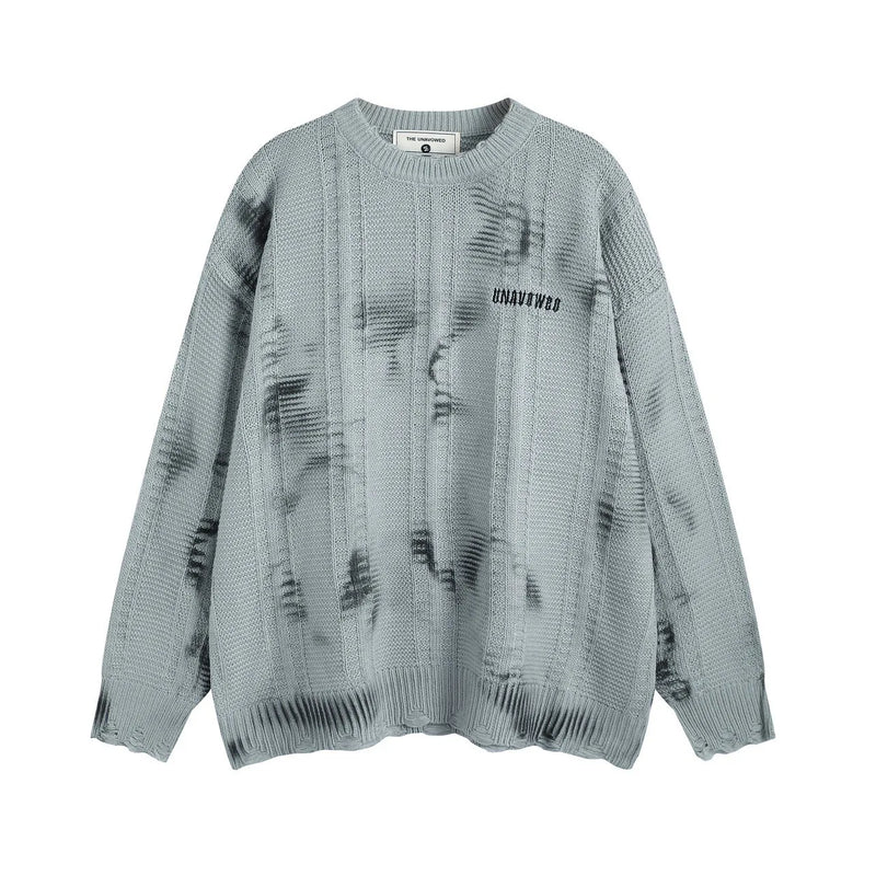 grunge fire sweater, streetwear drip, cozy knitwear for men, oversized grunge aesthetic winter top