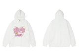 Men Hoodie Streetwear Sweatshirt Hip Hop Heart Letter Print Pullover 2