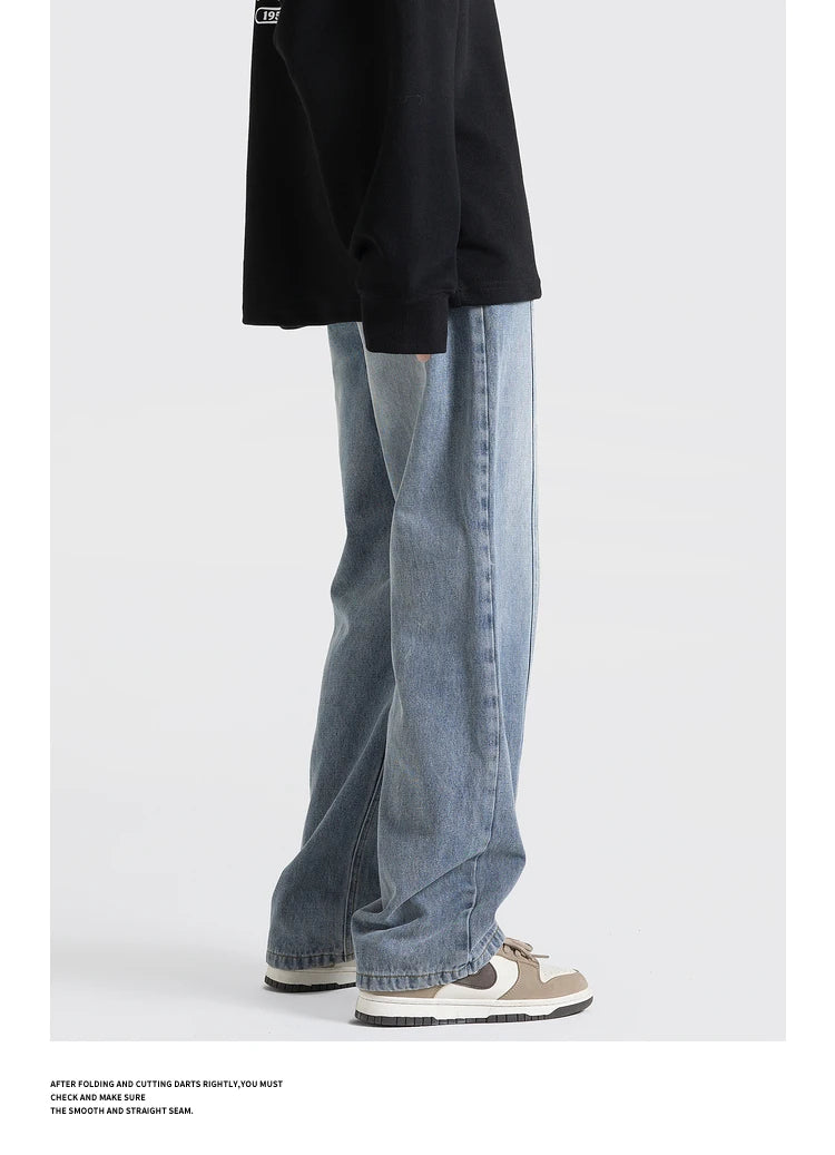 fashion loose streetwear denim pants unisex casual drewstring elastic waist jean pants hip hop trousers joggers mens baggy jeans unique joggers style 3259