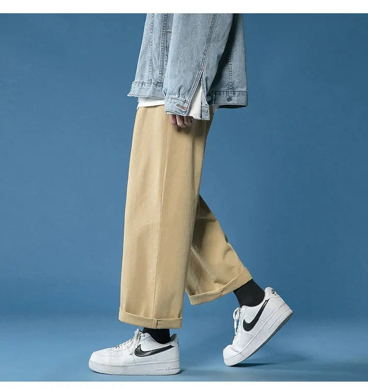 cotton casual pants men fashion oversized wide leg pants men streetwear hip hop loose straight pants mens vintage trousers m 3xl unique default style 3787