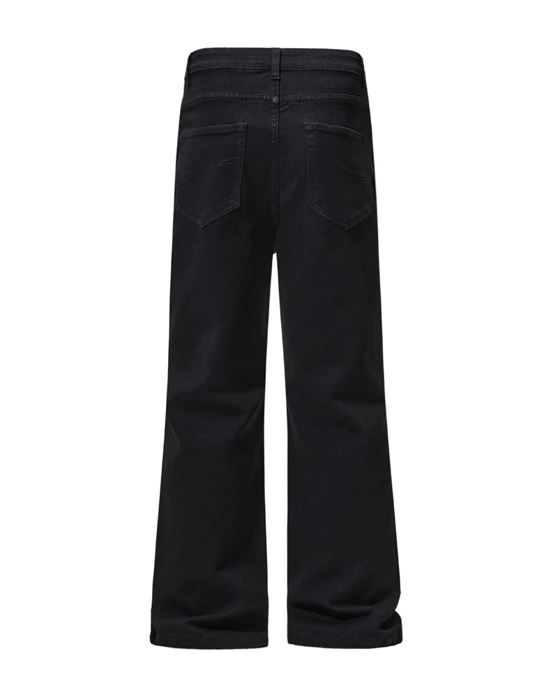 men black elastic denim micro flared jeans pants streetwear fashion cleanfit hip hop punk slim fit jeans y2k pants trouser unique jeans style 1810