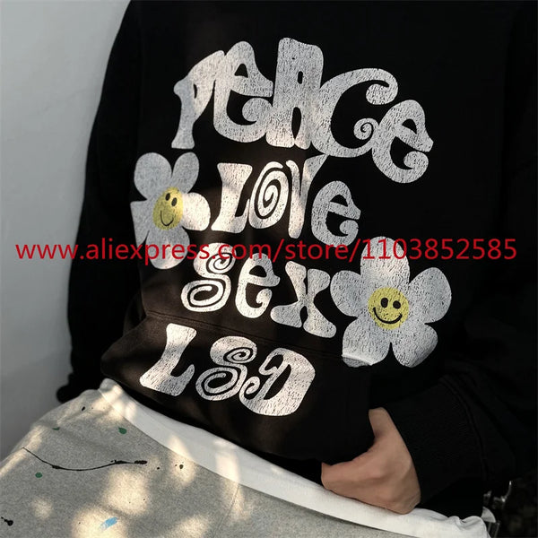2024 New Autumn Winter Vintage Long Sleeved Hoodie American Heavyweigh