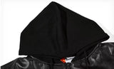Winter American Fake Two Pieces Parkas Mens Heavy Weight Thicken Hip Hop PU Leather Cotton Jacket Trend Loose Motorcycle Coats