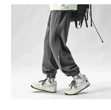 Autumn Casual Joggers Sports Pants Mens High Street Baggy Breasted Trousers