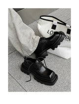 High Street Increase Derby Shoes Men's Streetwear Fashion Thick Sole Platform PU Leather Casual Luxury Designer Shoe