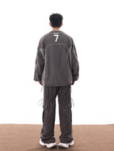 American Men Women Sweatshirt Drawstring Spring High Street Functional
