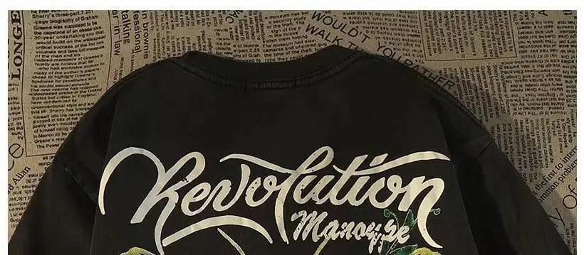 American retro high street skeleton butterfly pure cotton short-sleeved fashion brand half-sleeved y2k top