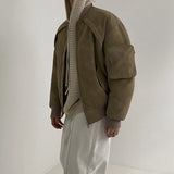 Winter Vintage Suede Jacket Cotton-padded Jacket Men's Korean-style Loose Cotton-padded Coat Winter Thickened Cotton-padded Coat