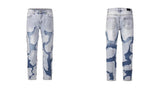 ripped irregular patchwork design denim jeans men casual zipper biker trousers jeans fashion streetwear hip hop pants joggers unique joggers style 3634