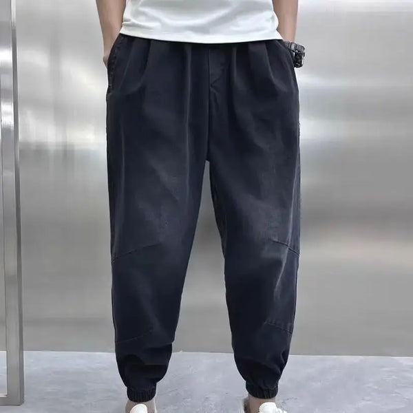 harajuku fashion harem pants mens printed cargo jeans vintage elastic waistband baggy jeans hip hop streetwear men clothing unique cargo style 1622
