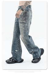 Graffiti splash ink paint baggy jeans