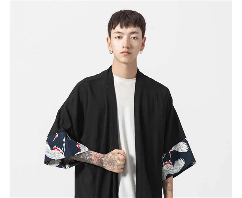Kimono Cardigan Men Summer New Haori Samurai Kimonos Karate Streetwear Shirt Yukata