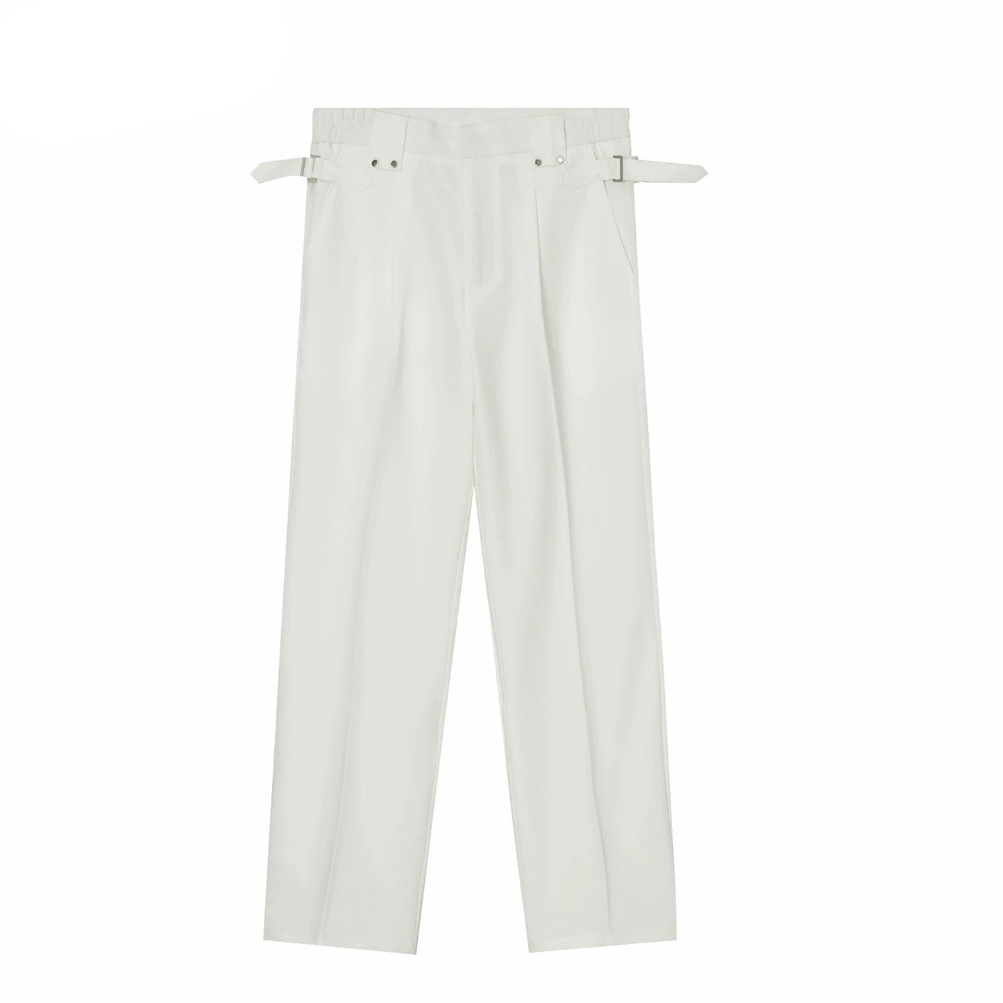rainbowtouches men pants unisex high street waistband solid casual slim fitting pants couple loose straight mens suit pants unique default style 929