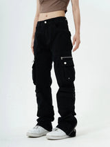 hip hip pants retro cargo harem pant streetwear side pockets harajuku joggers unisex new casual loose straight cotton trousers unique joggers style 2799