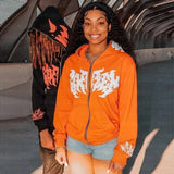 Women Men Zip Up Punk Jackets Halloween Long Sleeve Y2K Hoodies Goth H