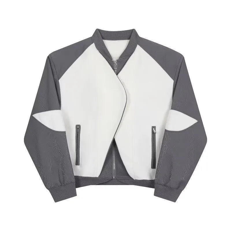 checkered varsity coat, layered streetwear look, trendy