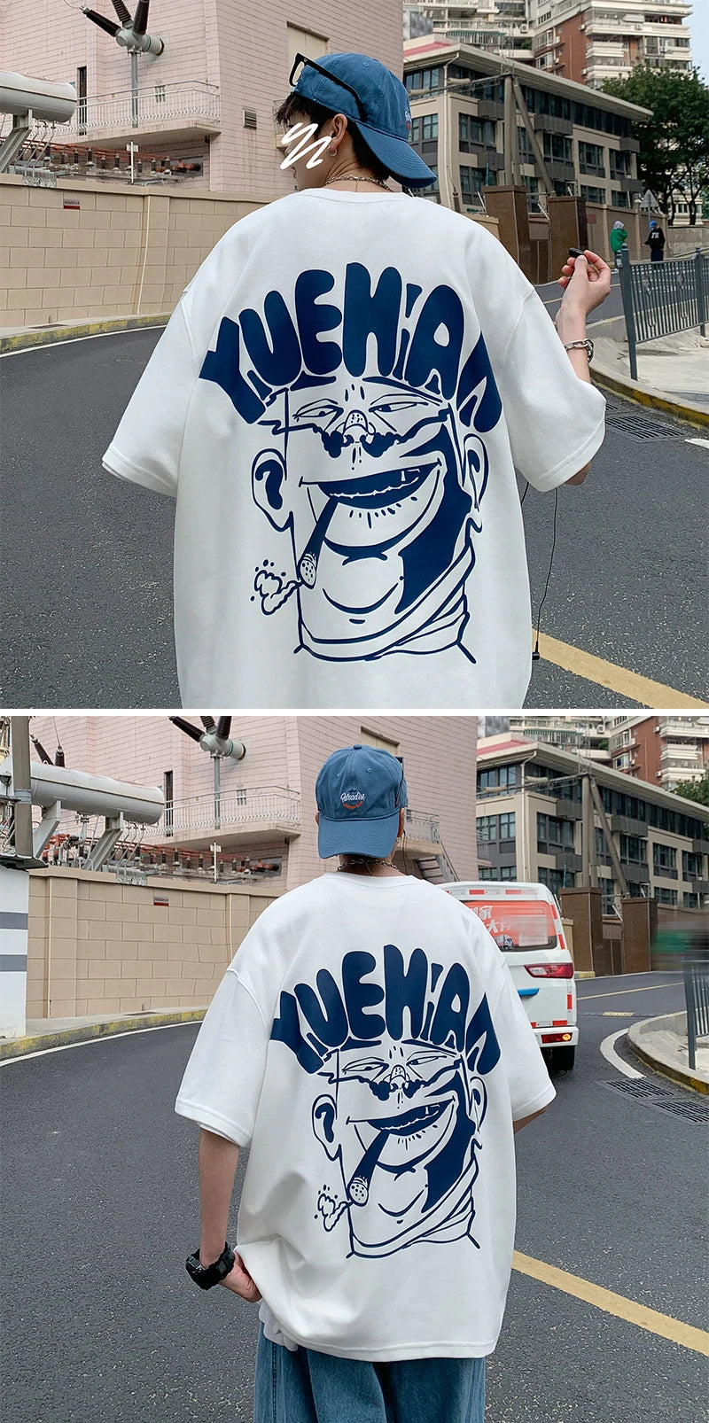 Cyberpunk Graphic tee – Harajuku Oversized High Street T Shirt Short Sleeve Man T Sh