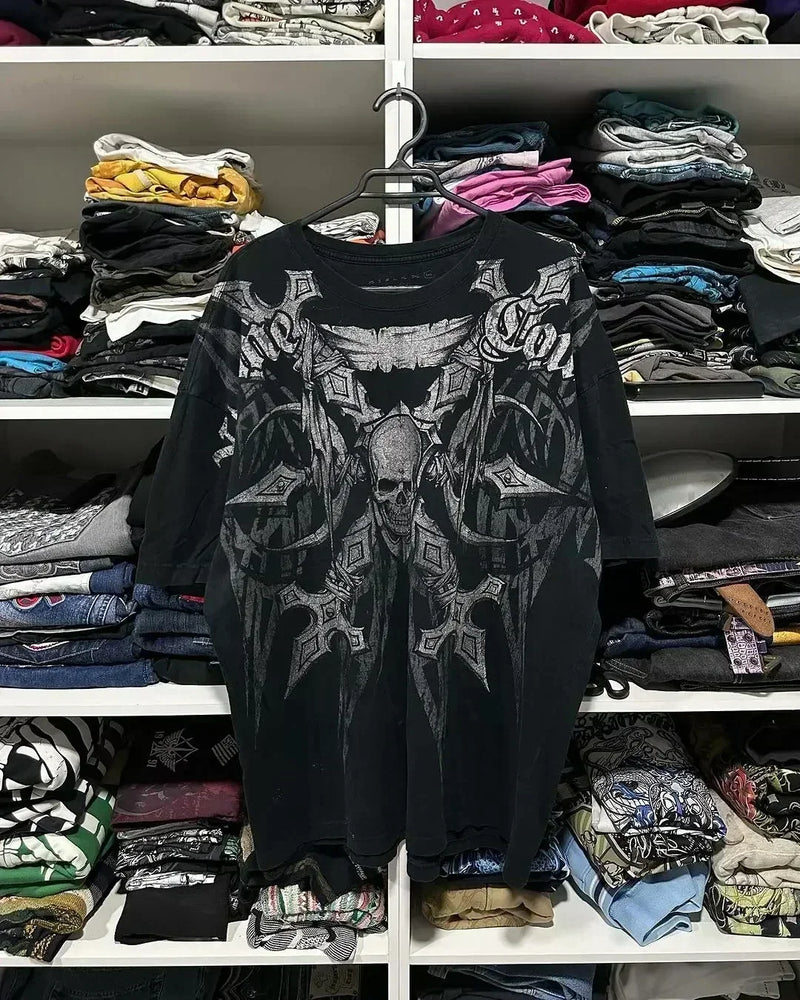 Y2k Vintage print – American Fashion Trend Vintage Cotton T Shirts Men Women Y2K