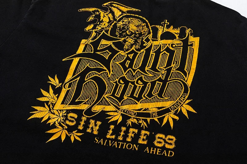 Y2K Graphic Tee – 2024 High Quality Saint Letter Print Casual Short Sleeve Men – Urban Streetwear for Men & Women