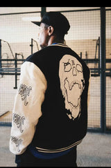 Fleece graffiti parka hooded nan streetwear
